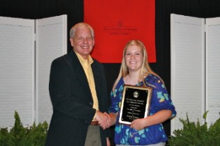 Tiffany Wiggins, Facilities Management and Operations, received the 2012 Award of Excellence for Student Employee.