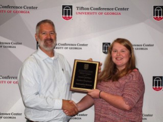 Samantha Bowen (Student Worker Award of Excellence) with Assistant Dean Michael D Toews