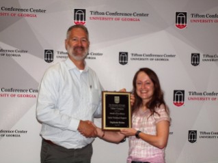 Stephanie Botton (Junior Technical Award of Excellence) with Assistant Dean Michael D Toews